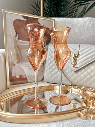 The Lady Glass Cup Set in Brown- Handblown.