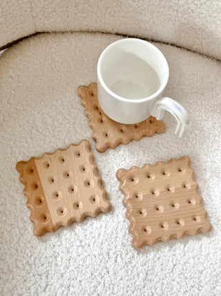 Wood Cookie Plate Set of 4.