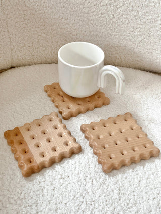 Wood Cookie Plate Set of 4.