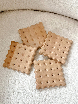 Wood Cookie Plate Set of 4.