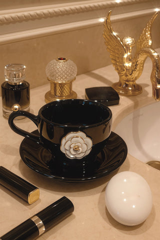 Château Camellia Ceramic Tea/Coffee Cup Set of 2 delicately handcrafted for Anaïs Decor and Anaïs Candle 10.