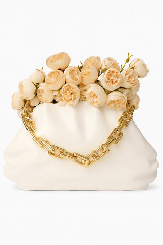 Sylvie Cloud Handbag with Gold Chain Resin Vase
