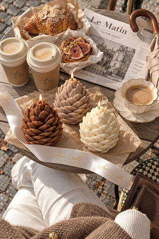 Alpine Pinecone Candle Set of 3 in Woodland Neutrals