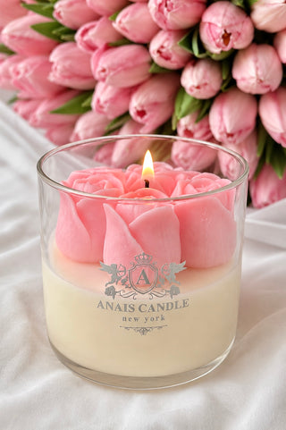 La Tulipe Bouquet Candle in Pink -XL