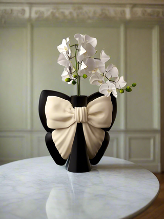 Elegant Bow Tie Vase With Artificial Orchid Flower