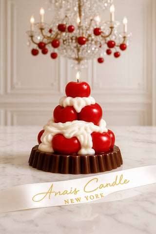 Cherries-and-Cream Tart Candle decorated in a modern luxurious living room