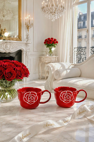 Rouge Rose Café Ceramic Cup Set of 2