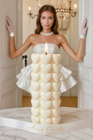 Million Hearts Candle is a candle with small wax hearts.