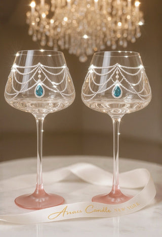 Aurora Diamonds Wine Glass Cup Set of 2