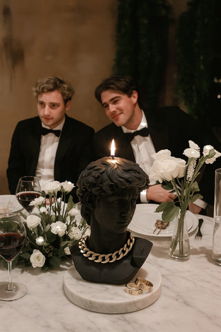 The Anais Man Candle in Ultra Black, handcrafted with all-natural, premium beeswax, and soy wax.