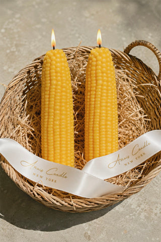 Golden Harvest Corn Candle Set of 2