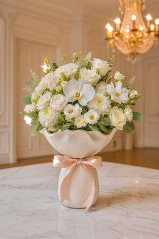 La Belle Bouquet Vase in White - XL