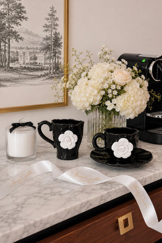Camellia Romance Ceramic Tea/Coffee Cup Set of 2