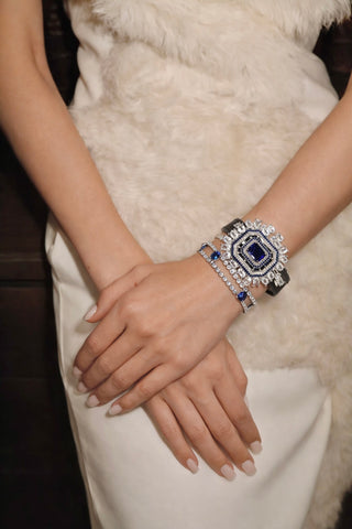 Royal Sapphire Leather Bracelet