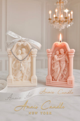 The Love Story Set in Blush Pink & White handcrafted by 100% all natural beeswax.
