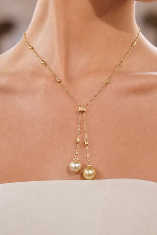 Élysée Genuine Gold South Sea Pearl Gold-Plated Sterling Silver Y-Necklace
