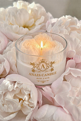 Peony Bouquet Candle in White
