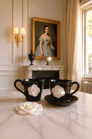 Camellia Romance Ceramic Tea/Coffee Cup Set of 2