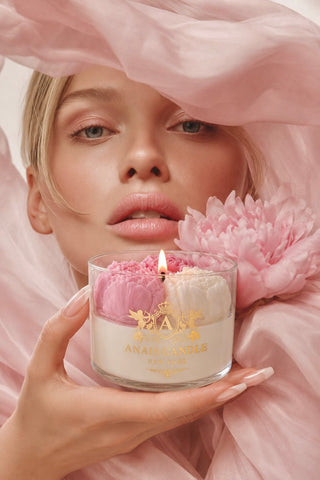 Peony Bouquet Candle in Petal Pink