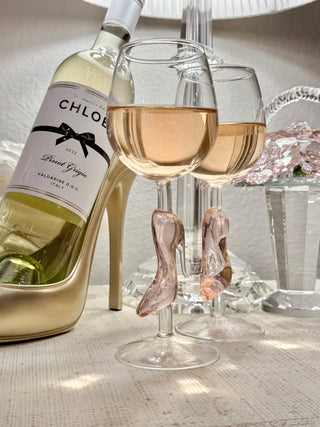 Cindarella’s Glass Slippers Wine Glasses, Set of 2