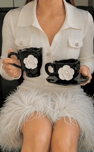 Camellia Romance Ceramic Tea/Coffee Cup Set of 2