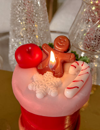 Holiday Gingerbread Man Cake Candle