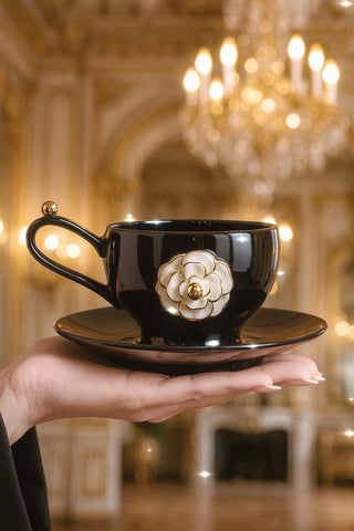 Château Camellia Ceramic Tea/Coffee Cup Set of 2 delicately handcrafted for Anaïs Decor and Anaïs Candle 6.