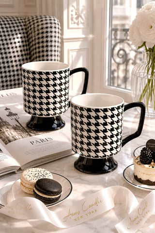 Houndstooth Couture Ceramic Cup Set of 2