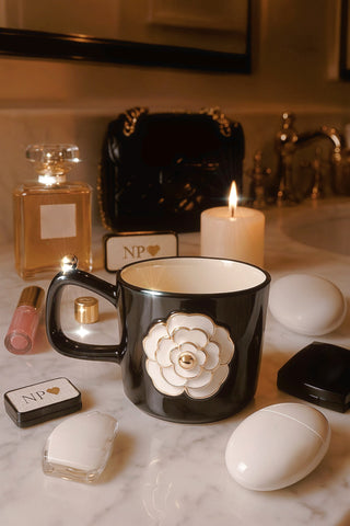 Château Camellia Ceramic Tea/Coffee Cup Set of 2 delicately handcrafted for Anaïs Decor and Anaïs Candle 9.