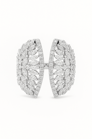 Anillo ajustable con diamantes de imitación de Emma 