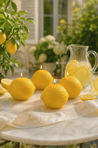 Amalfi Limone Candle Set of 4 in a private Mediterranean retreat