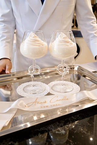 The Versailles Knot Glasses styled for an upscale dinner party.