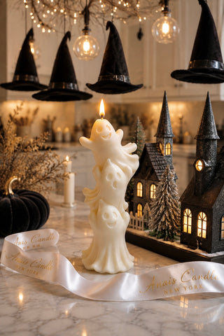 Halloween Happy Haunts Candle in Spooky White