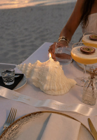 Opaline Conch Seashell Candle - XL in a luxury beachfront villa