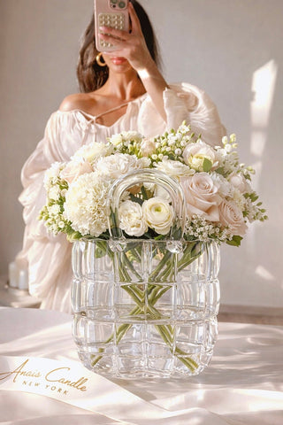 Camélia Padded Glass Handbag Vase in Rainbow