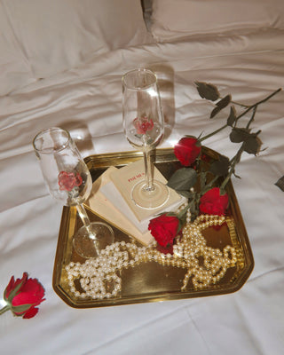 ‘I Love You’ Rose Champagne Flute Set of 2