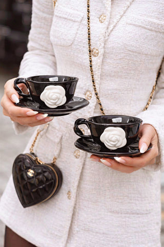 L’Amour Camélia Ceramic Tea / Coffee Cup Set of 2