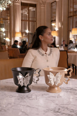 Butterfly de Grâce Ceramic Tea/Coffee Cup Set of 2