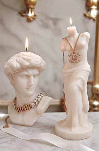 Conjunto de esculturas Anaïs Man &amp; Venus en color blanco 