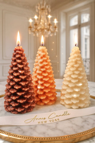 Flocked Christmas Tree Candle Set - Limited Edition