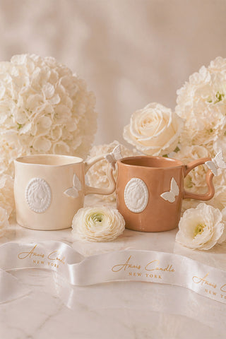 Butterfly Étoile Ceramic Tea/Coffee Cup Set of 2 in a designer penthouse