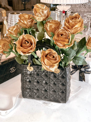 Scarlett Handbag Resin Vase in Ultra Black.