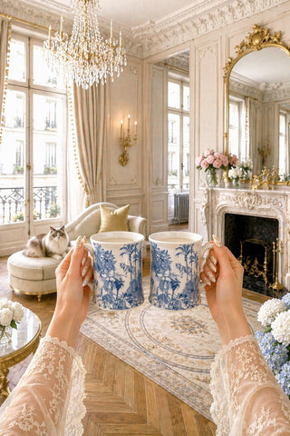 Bleu Riviera Toile Mug Set of 2