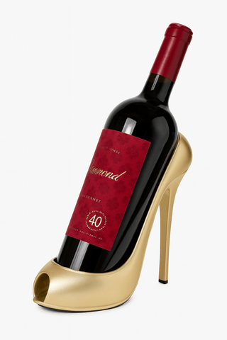 Golden Heeled Sandal Wine Holder