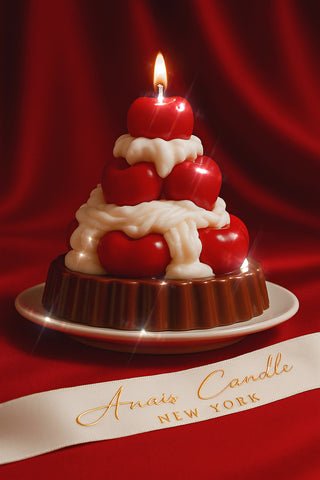 Cherries-and-Cream Tart Candle is made with several hand-placed wax cherries
