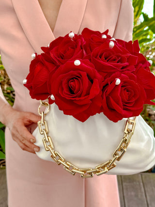 Sylvie Cloud Handbag with Gold Chain Resin Vase