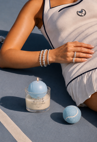 Club de Tennis Candle in Riviera Blue