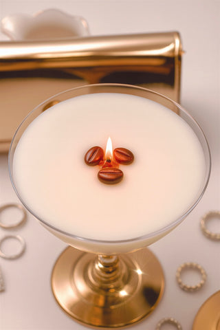 Lux Espresso Martini Candle With Crystal Glass Cup
