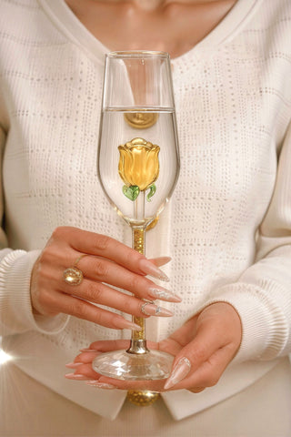 Golden La Vie En Rose Champagne Glass Set of 2™️