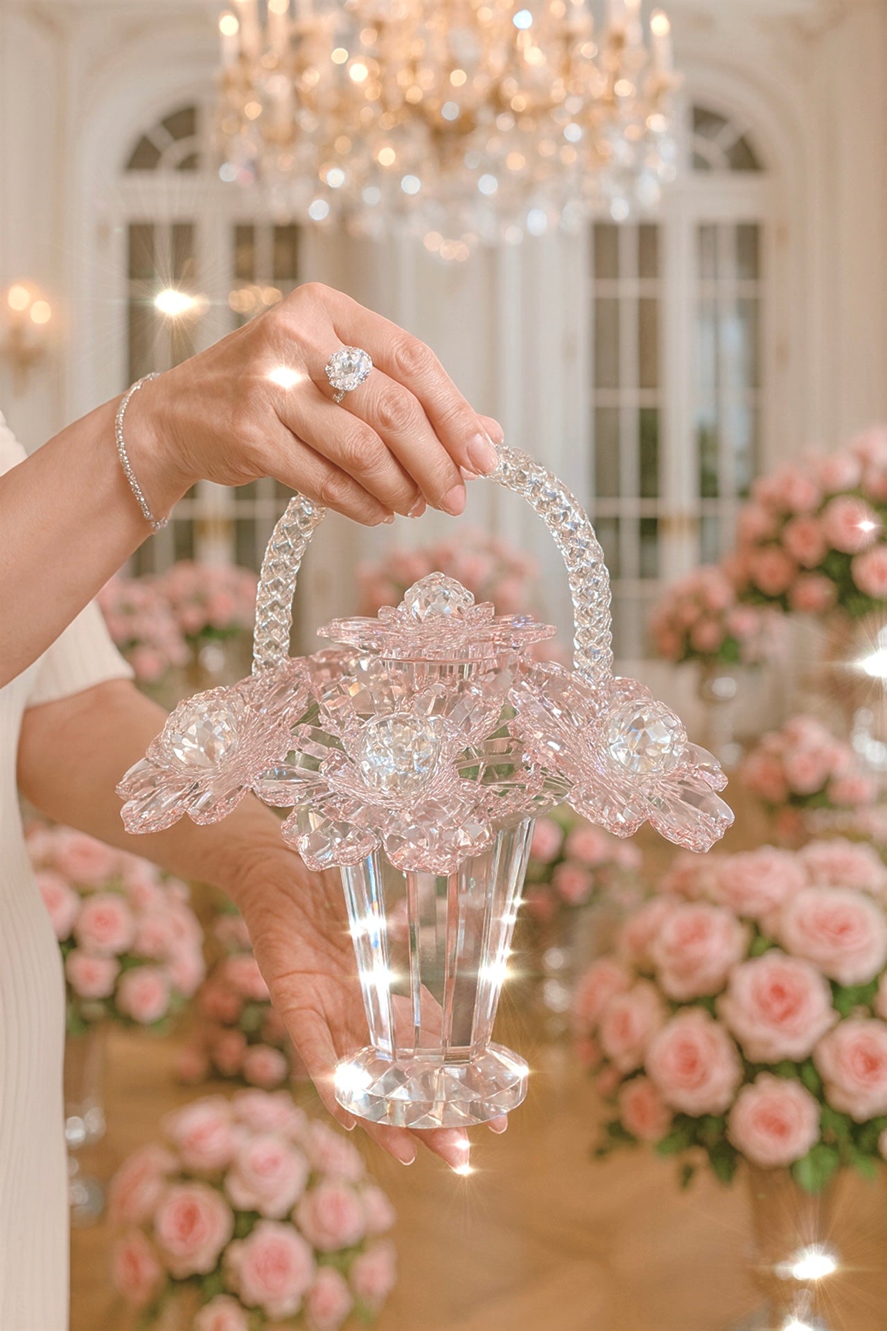 Crystal Glass Blooming Flowers Basket – Anaïs Candle